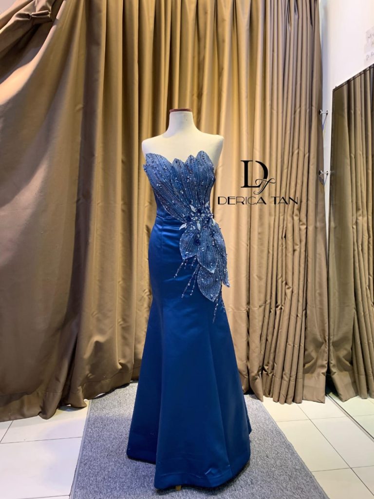 sewa gaun pesta blue