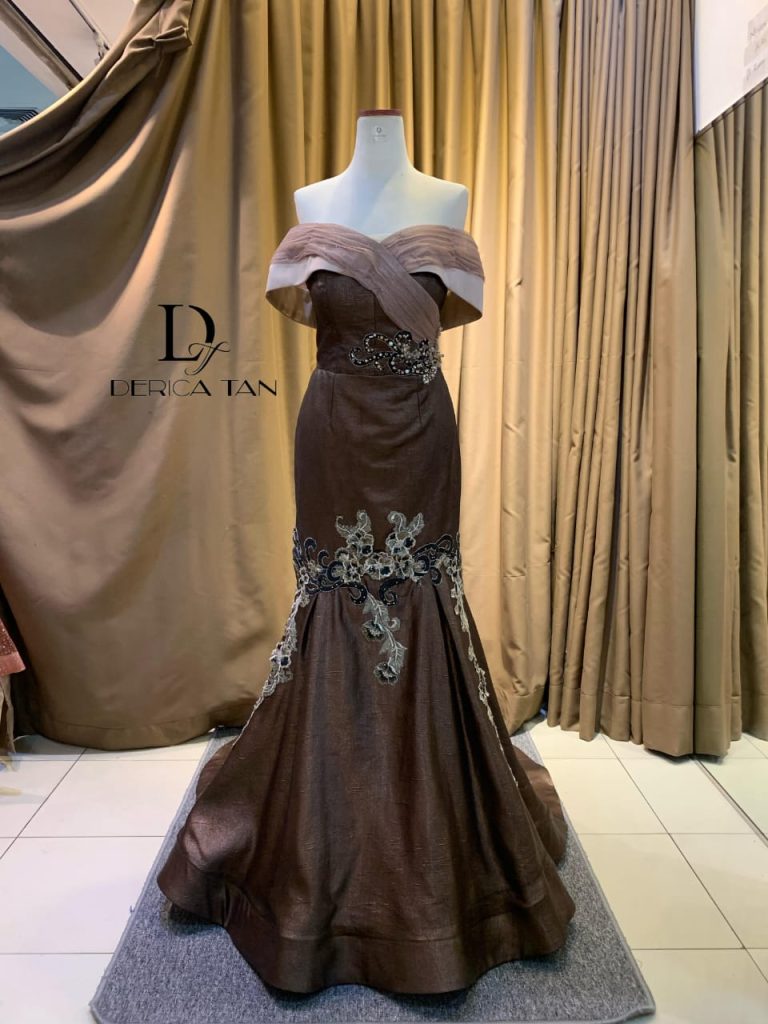 sewa gaun malam bronze